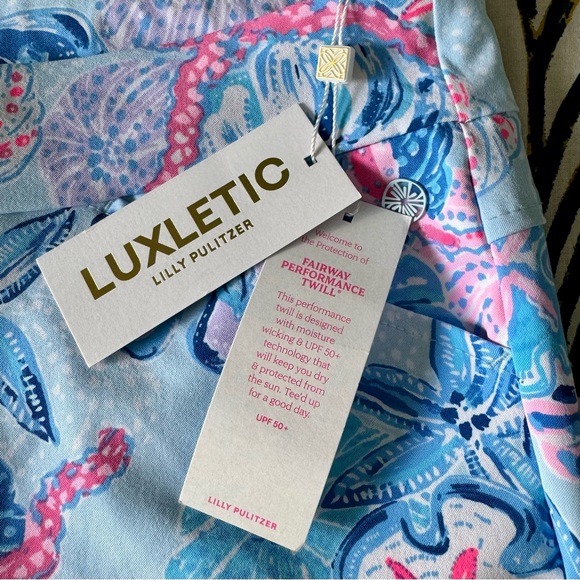 NWT Lilly Pulitzer Bahamas Beachcomber UPF 50+ Luxletic 26" Alston Crop Pant - Picture 10 of 12